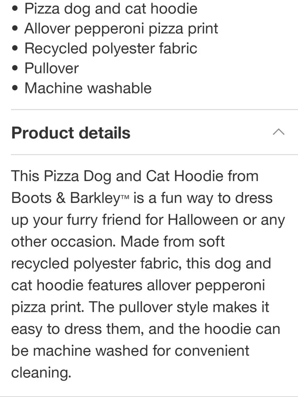 Boots & Barkley Pet Sweatshirt - Pizza Pepperoni Print (red/orange)